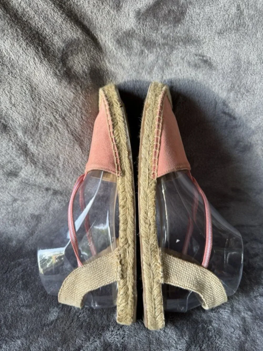 TALBOTS Pink Suede Leather Espadrilles Sandals Flats Sz 9.5 Casual Church Chic